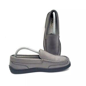 My Pillow My Slippers Gray Leather All Season Slip-On Slippers Shoe Men's Size 8